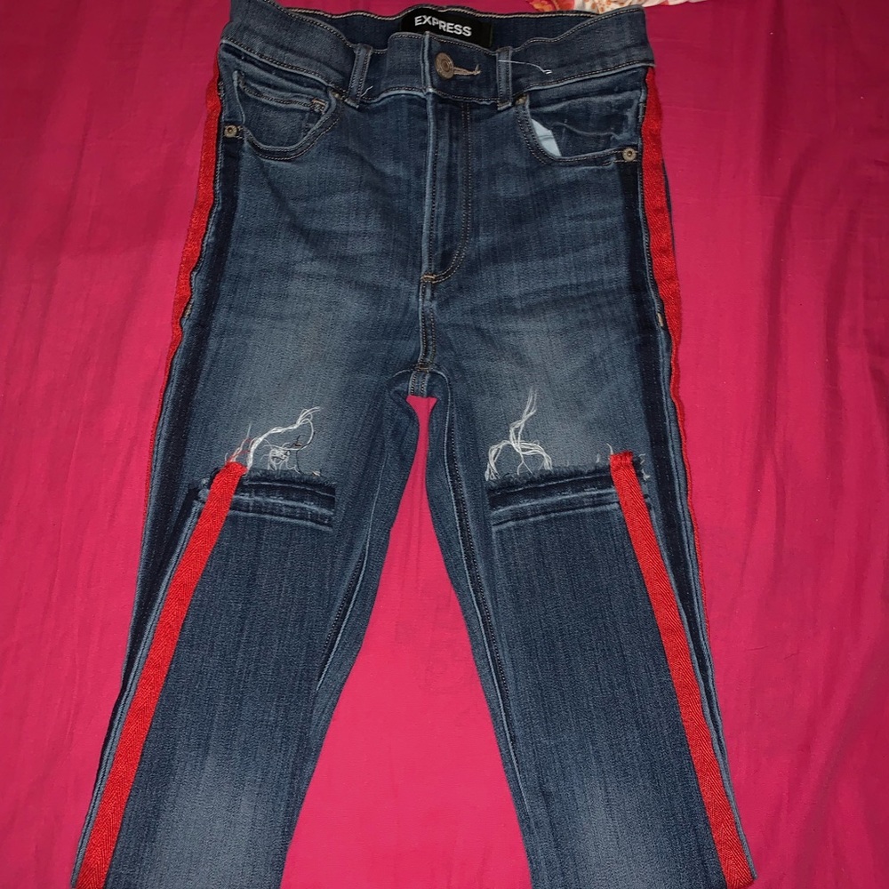 Expresse Blue denim Red stripe